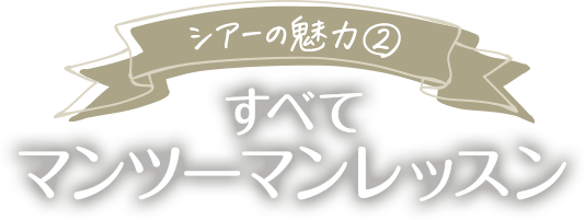 シアーの魅力②すべてマンツーマンレッスン
